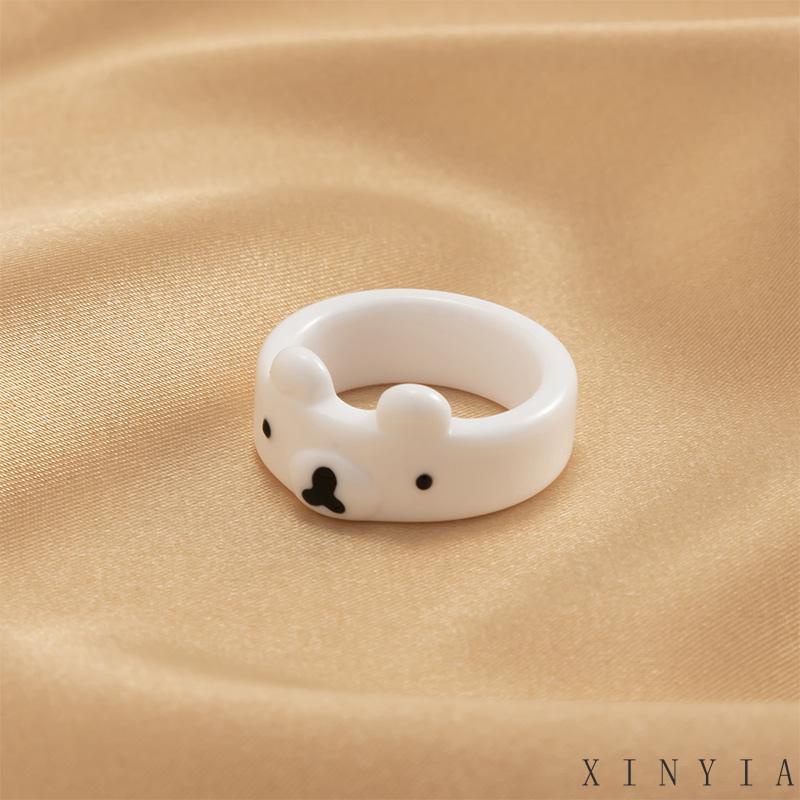 Xia.id Cincin Desain Kartun Beruang Lucu Bahan Resin