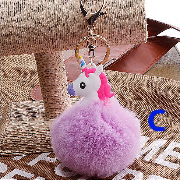 Gantungan Kunci / Accesories Tas PomPom Unicorn