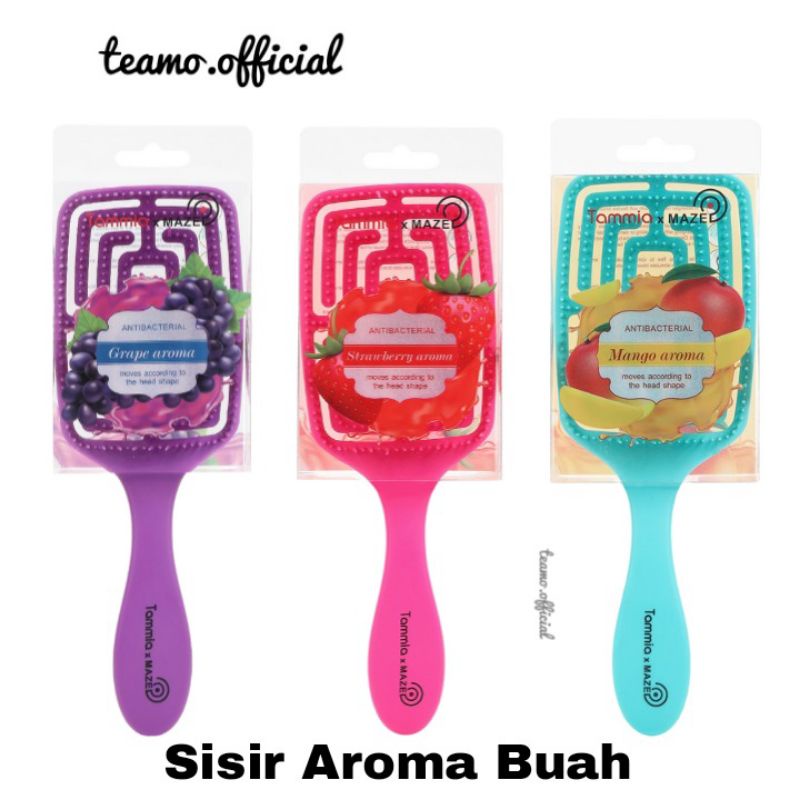 Tammia WFB-006 L Antibacterial Fruit Scented Rect Wonder Flex Detangling Brush Hair Brush Sisir Bera