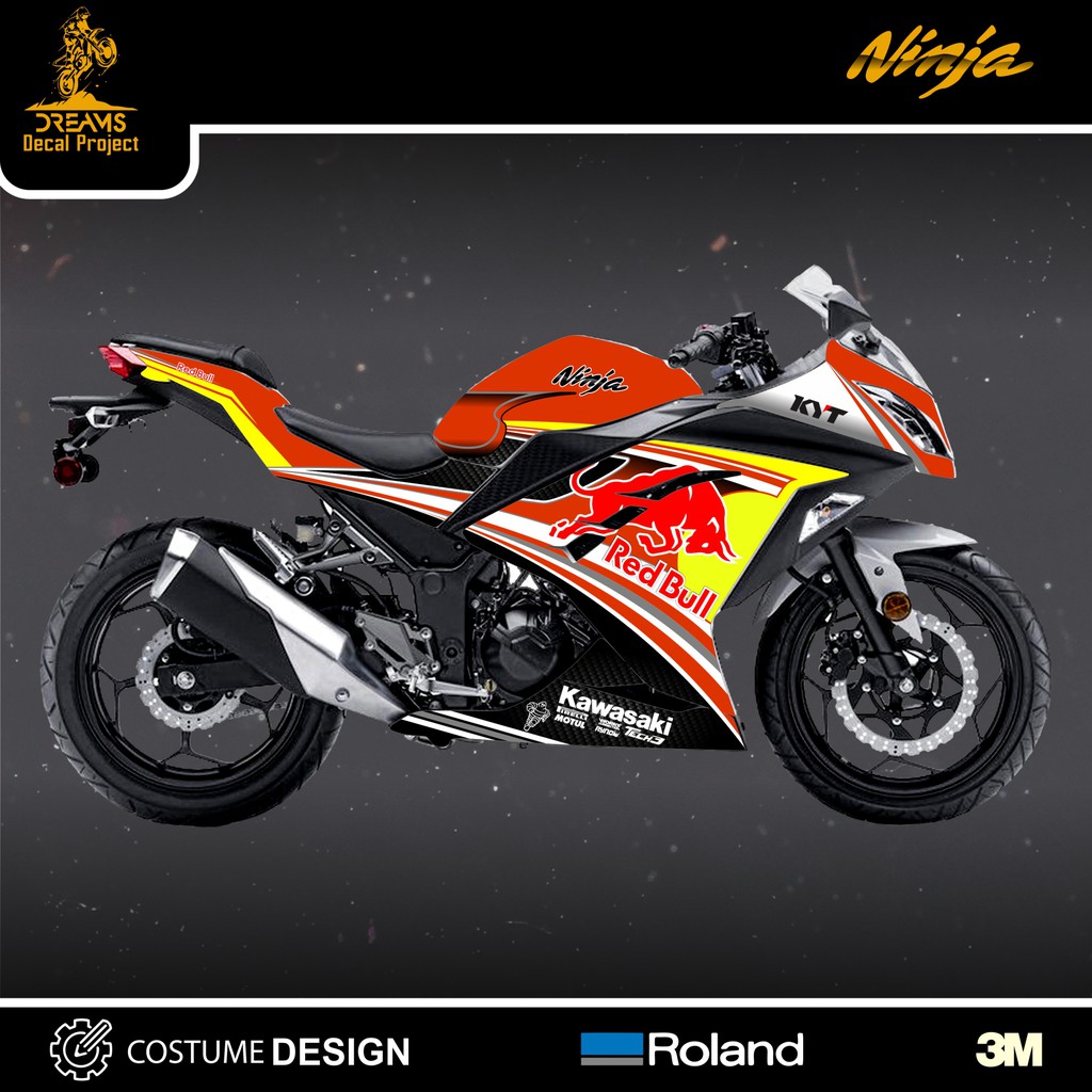 Decal Ninja 250 FI Red Bull Orange