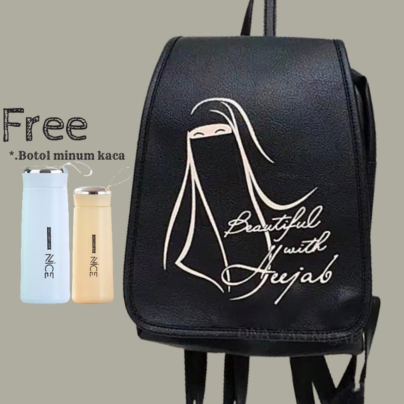 (COD)Tas Ransel Beautiful  SINGLE_HIJAB SERIES_Cadar dan Kecemata Murah Meriah