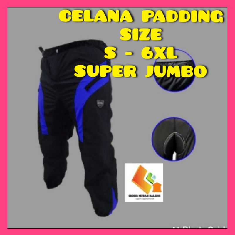 BIG SIZE JUMBO Celana pria Celana sepeda Celana Gowes PADDING Pria Wanita MTB Downhill Model