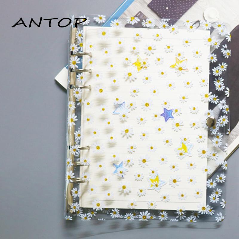 Buku Notebook / Catatan / Diary A6 Cover PVC Transparan Motif Bunga Daisy