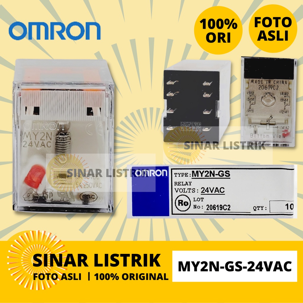 OMRON RELAY MY2N-GS-24VAC MY2N GS 24VAC 8PIN