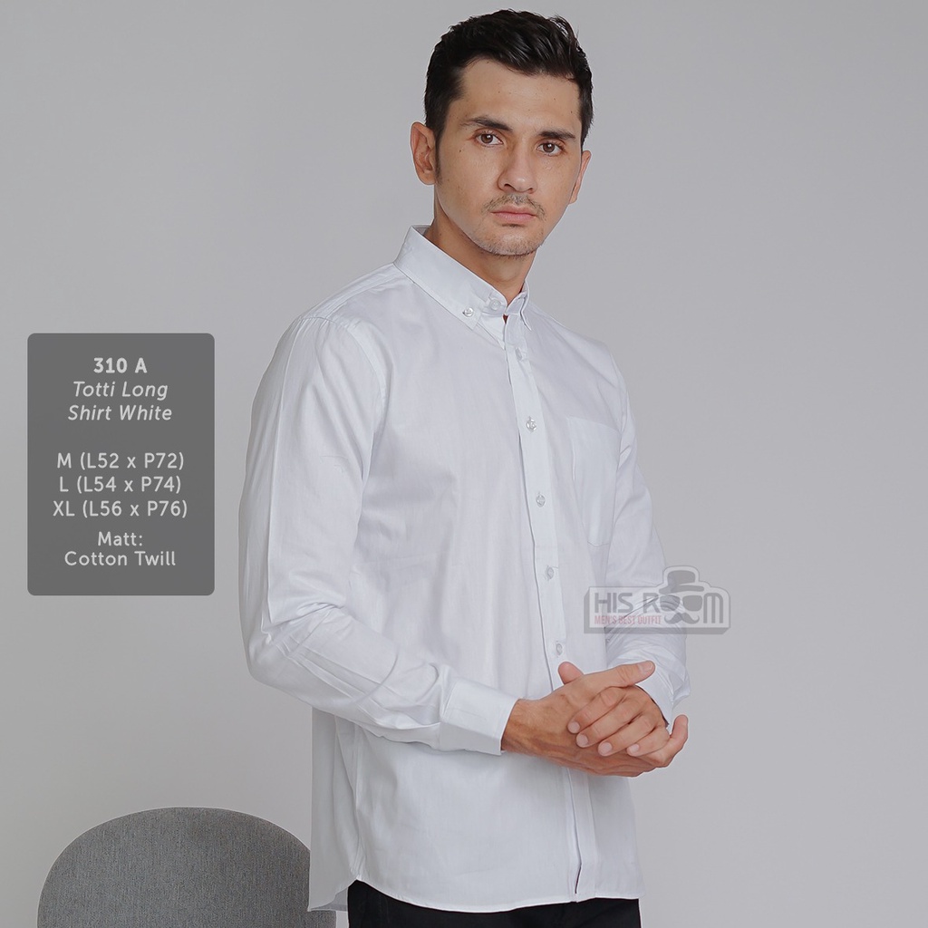 HSRM - Kemeja Cowok Lengan Panjang Kemeja Formal Kemeja Polos Slimfit Premium KEGA TOTTI SHIRT 292 310