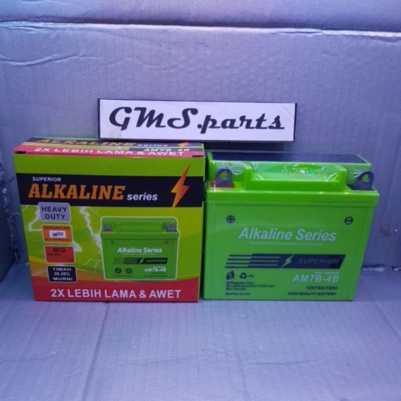 Jual AKI MOTOR AKI KERING TIGER, SCORPIO, NUOVO ALKALINE AM7B-4B MF 7