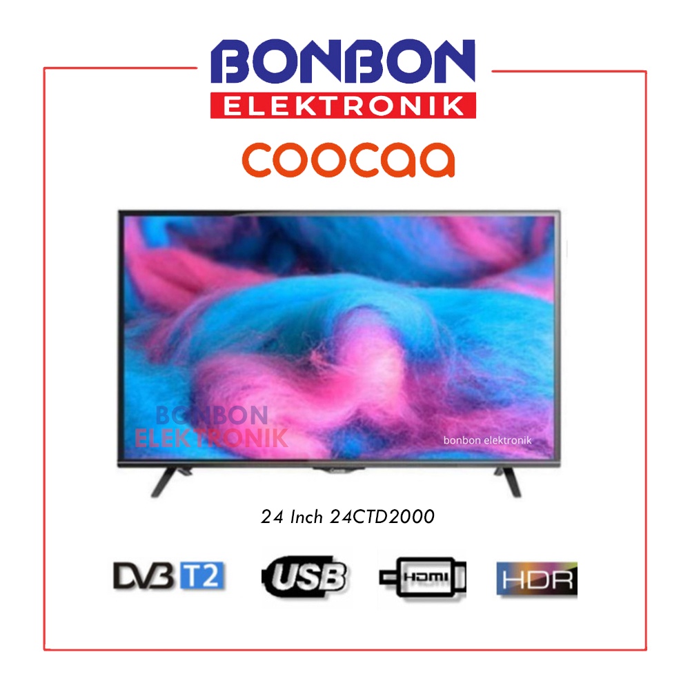 Coocaa LED Digital TV 24 Inch 24CTD2000 / VITRON LTV-2345 USB Movie HDMI DVB-T2