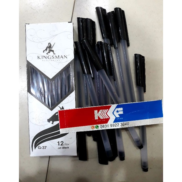 

BULPEN PENA HITAM ULIR KINGSMAN PEN ULIR BALLPOINT KINGSMAN G 37 JET BLACK ISI 12PCS