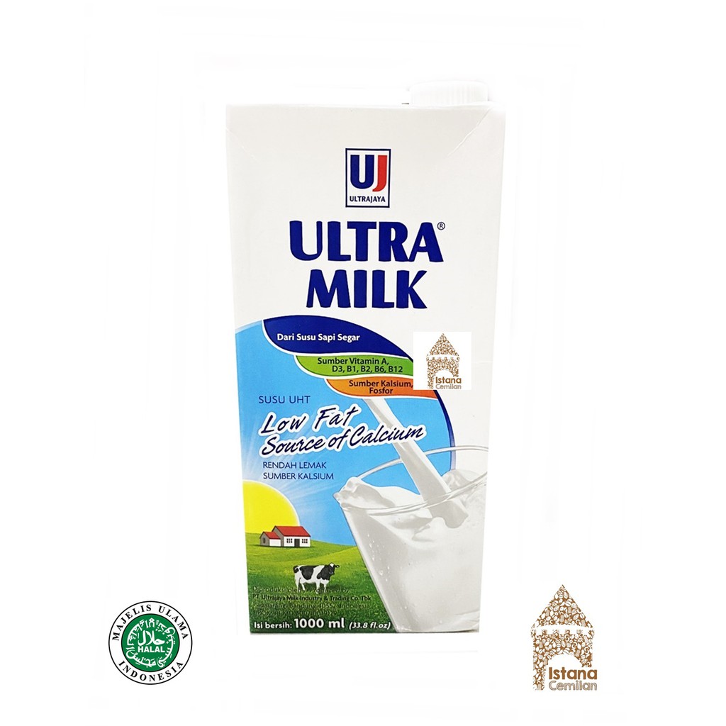 Susu Ultra Milk UHT Low Fat Plain / Cokelat 1 Liter / 1 L