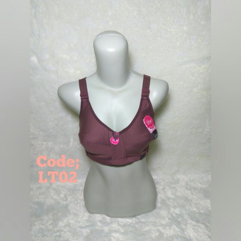 Sport Bra Lutty Kancing Tiga | BH Kait 3 Wanita Dewasa | Tanpa Busa Perempuan Pakaian Dalam | Sguna