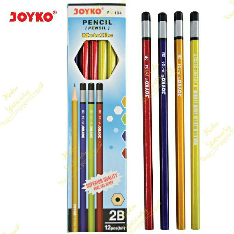 

Pencil Pensil Joyko P-104 2B Metallic 1 BOX 12 PCS