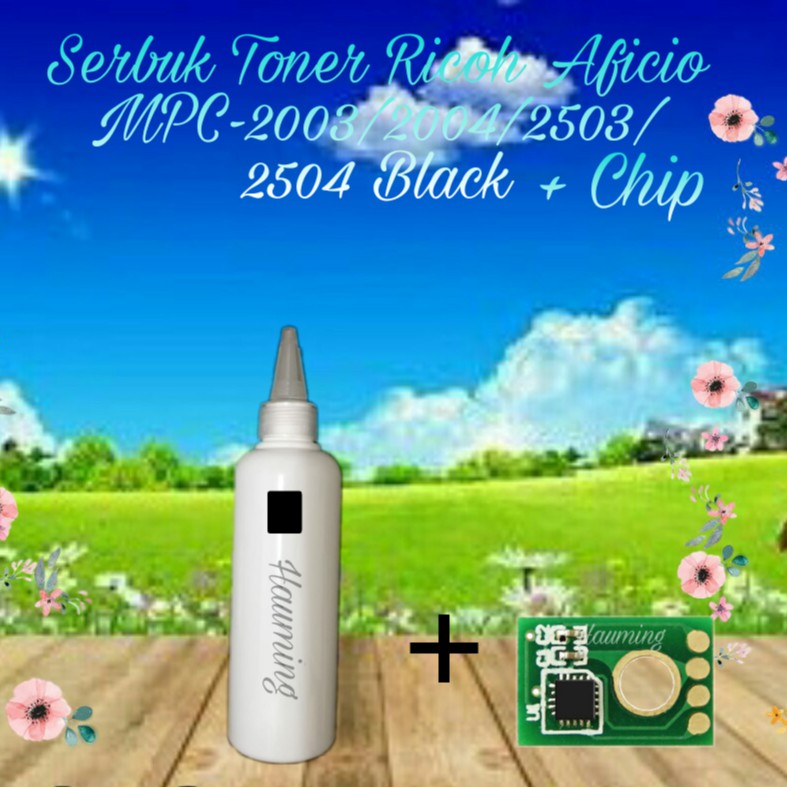 Serbuk Toner Ricoh Aficio MP C2003 C2004 C2503 C2504 C3003 C3503 C4503 C5503 C6003 SP Black + Chip