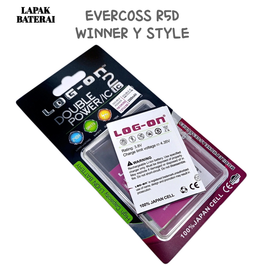 LOG - ON Evercoss R5D Winner Y style Baterai Double IC Protection Battery Batre