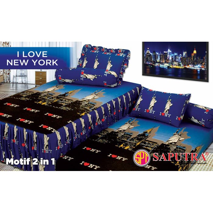Sprei Saputra Twin 2 in 1 120 x 200 I Love New York