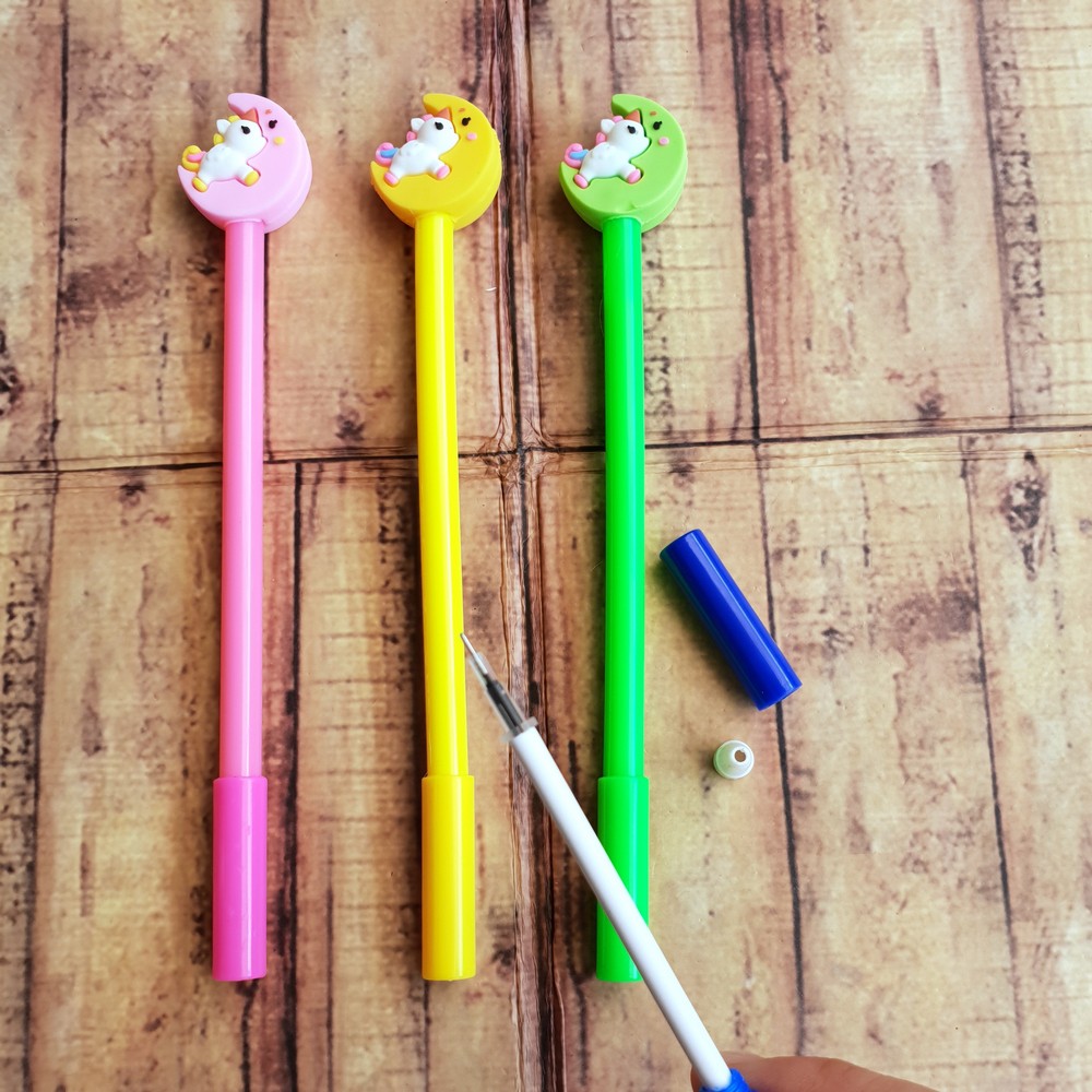 4 Pcs Pen - Pulpen - Ballpoint Gel Lucu - Pen Motif Unicorn Moon 192