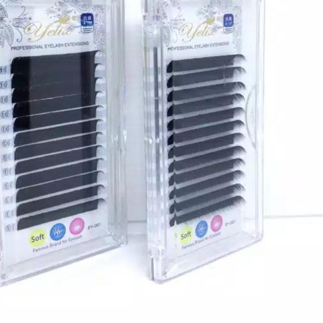♗ Yelix Black Diamond Matte Eyelash Extensions tanam bulu mata hitam pekat Extension tebal ringan ▲