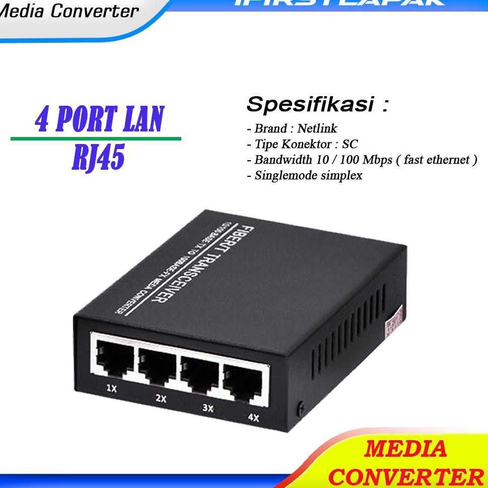Media Converter HTB 3100 1 Port FO 4 Port LAN RJ45 B Netlink 4 RJ45 1 SC (KODE 86)