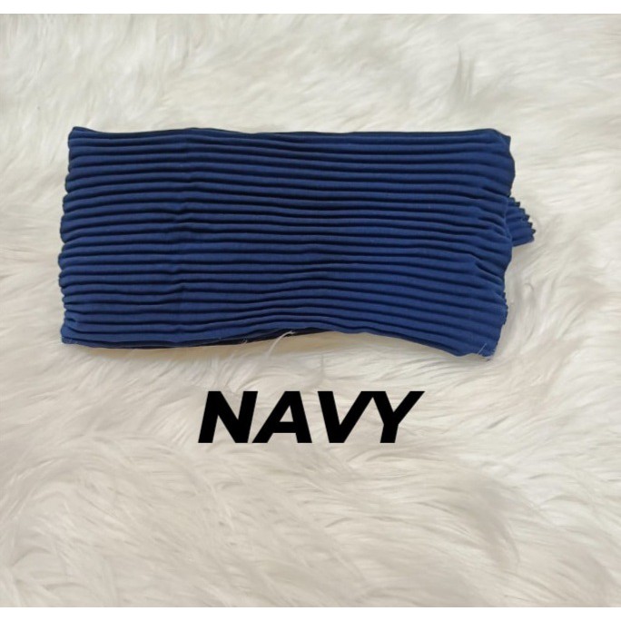 PASHMINA PLISKET BABYDOLL CERUTY FULL / PLEATS • PLEATED SHAWL BY ORBELLE-NAVY