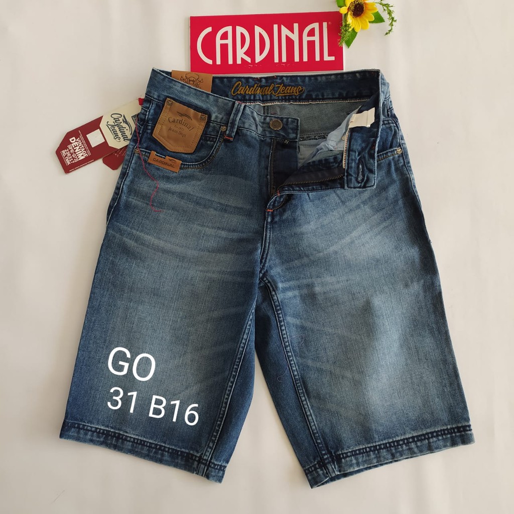 gof 31-CBV CARDINAL JEANS Celana Pria Celana Pendek Bermuda Casual Sobek Slimfit Reguler Fit Reguler