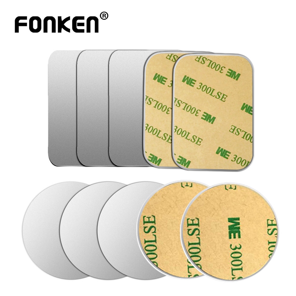 

FONKEN Car Phone Holder Magnetic Round Square Sticker for Mobile Tablet Magnet Disk Desk Car Stand