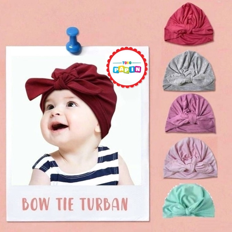 TokoPapin Turban Anak Bayi Pita Bayi pompom lucu Bando Bandana Bayi korea pita simpul halus