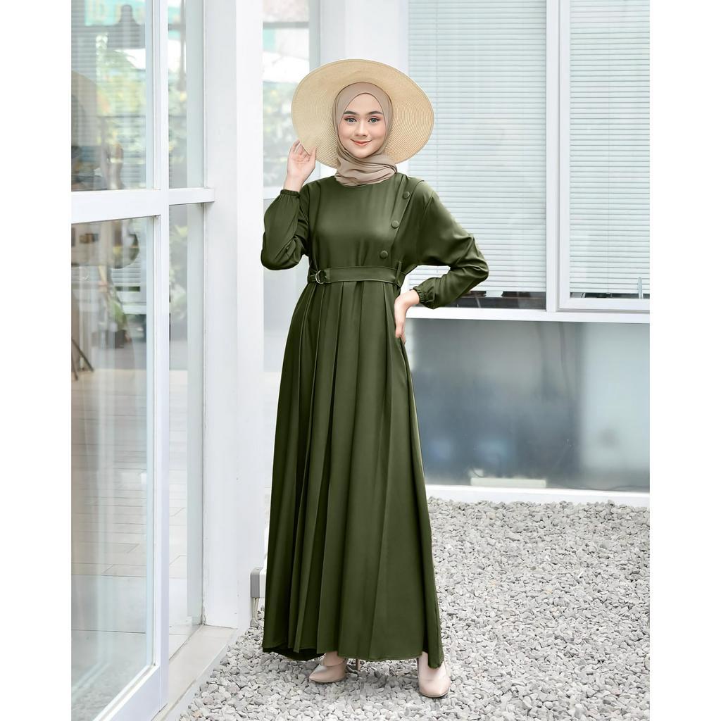 Demore Nahya Dress Muslim Maxy Gamis Kancing