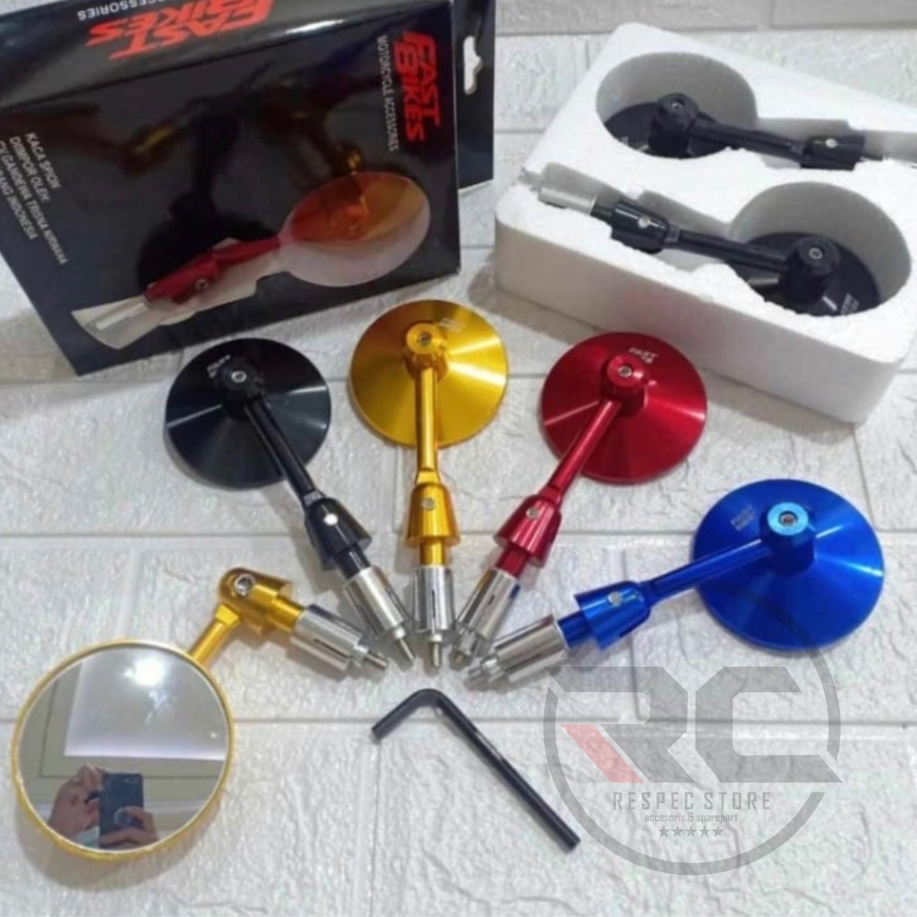 SPION JALU CNC MODEL BULAT GOLD / MERAH / BIRU / HITAM UNIVERSAL MOTOR