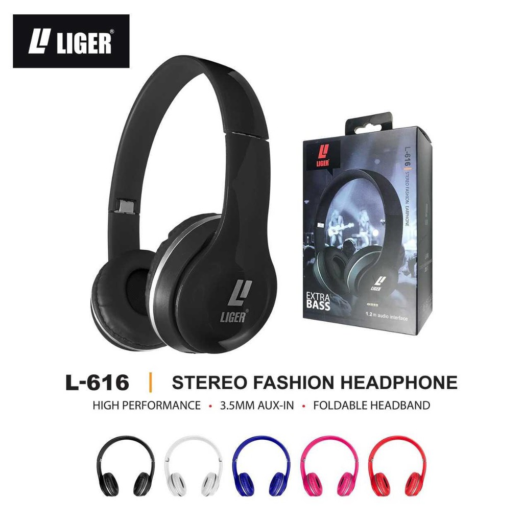 Terlaris Liger L-616 Headset Headphone Earphone Handsfree Bass With Mic