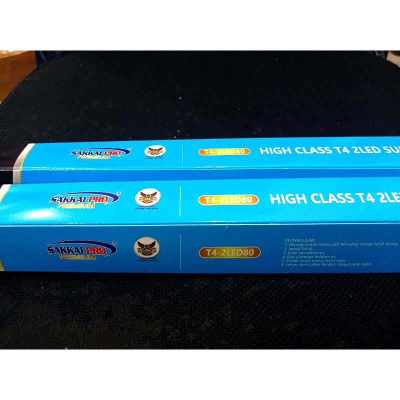 LAMPU CELUP AQUARIUM LED SAKKAI PRO T4 2LED80 + PACKING PIPA