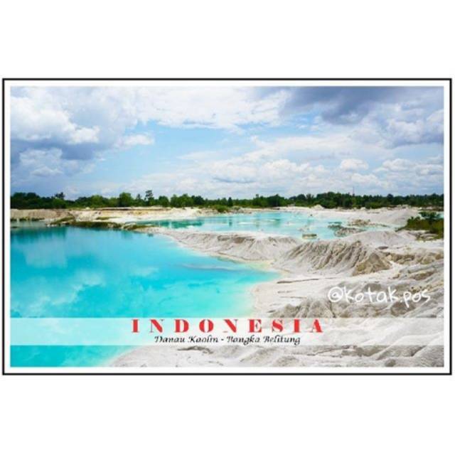 

DANAU KAOLIN BANGKA BELITUNG WISATA INDONESIA TRAVEL EXPLORE KARTU POS POSTCARD TOURISTY SURAT UNIK