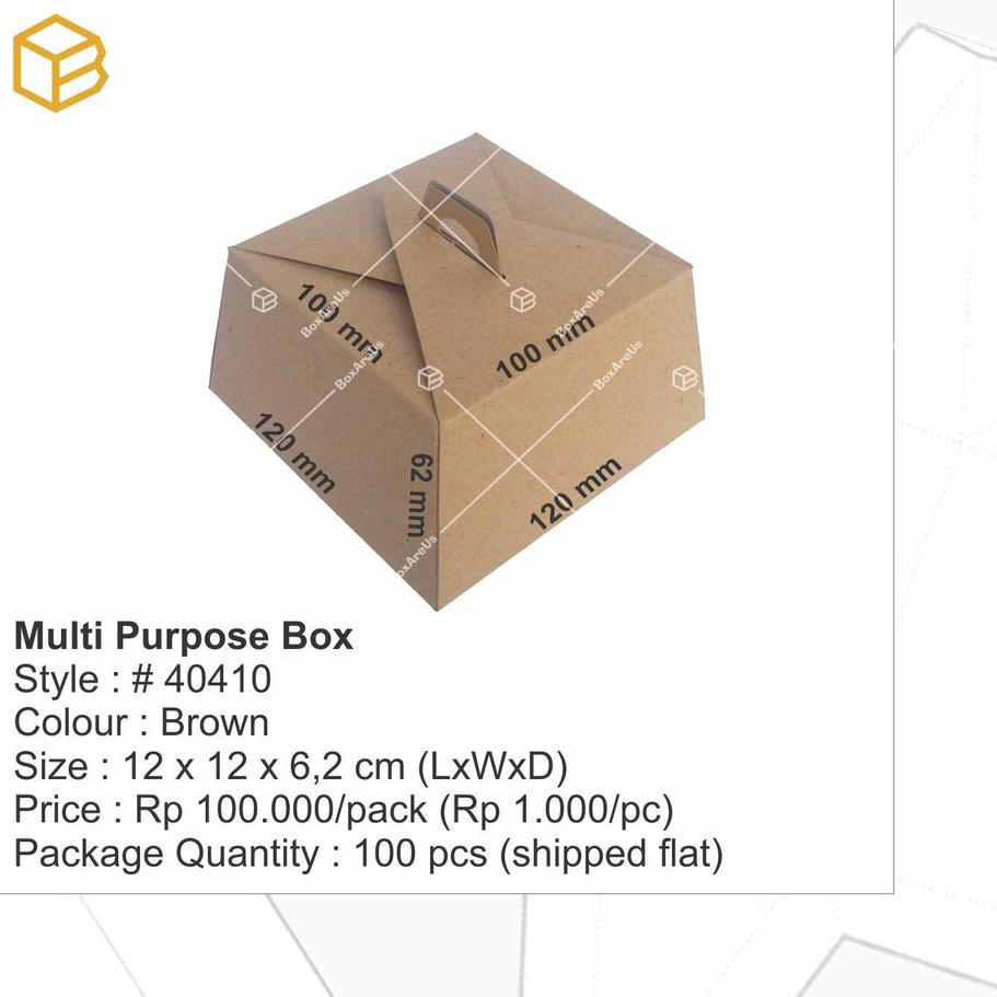 

»POPULER!! 40410 (100 pc) - Dus Kue, Box Kue, Cake Box, Gift Box, Kado, Souvenir *L