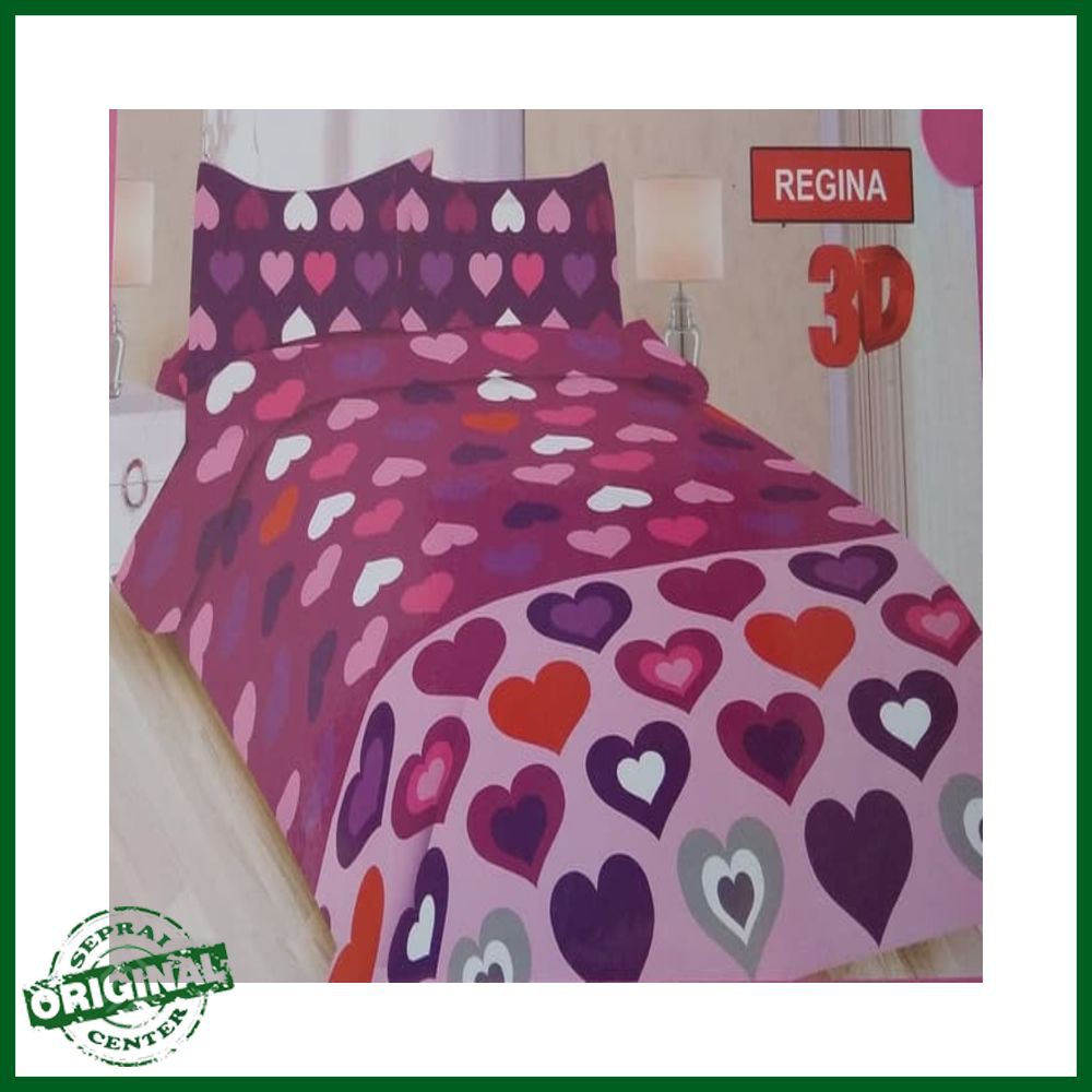 SEPRAI / SPREI BONITA REGINA QUEEN 160 No.2 SEPRAI LOVE UNGU PINK MERAH PUTIH