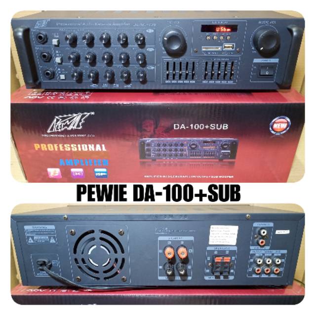 AMPLI KARAUKE PEWIE DA 100 SUB PROFESIONAL AMPLIFIER
