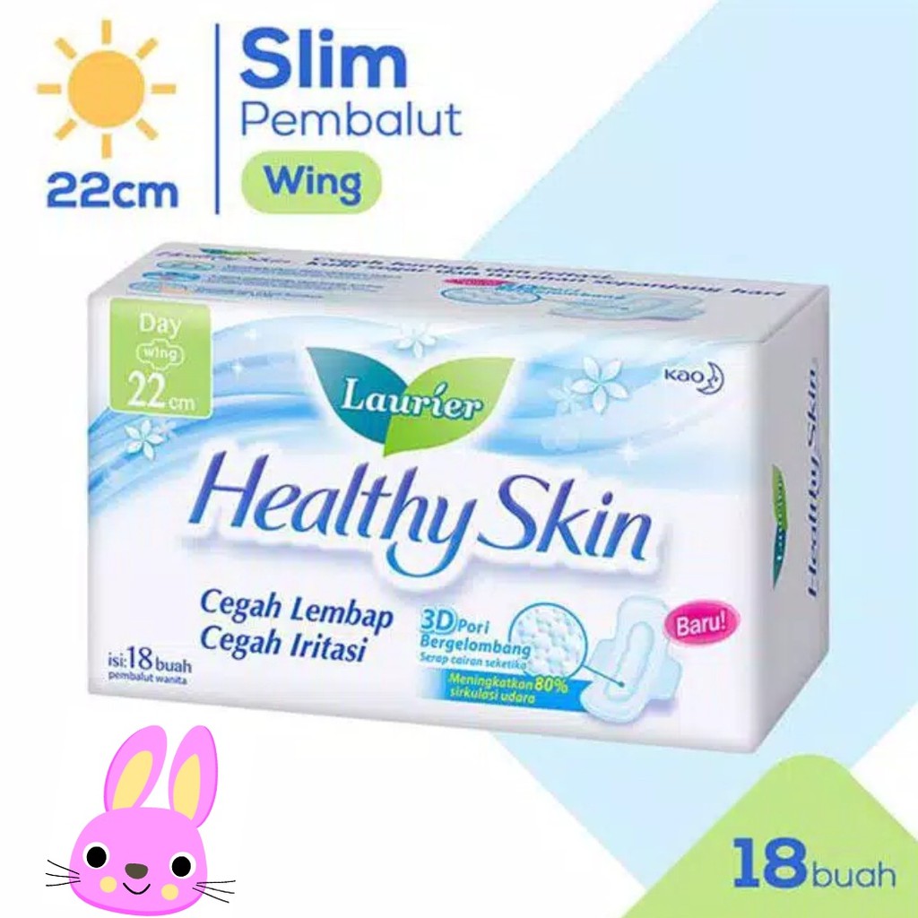 Laurier Healthy Skin WING 22 CM ISI 18 BUAH pembalut wanita (no.29)