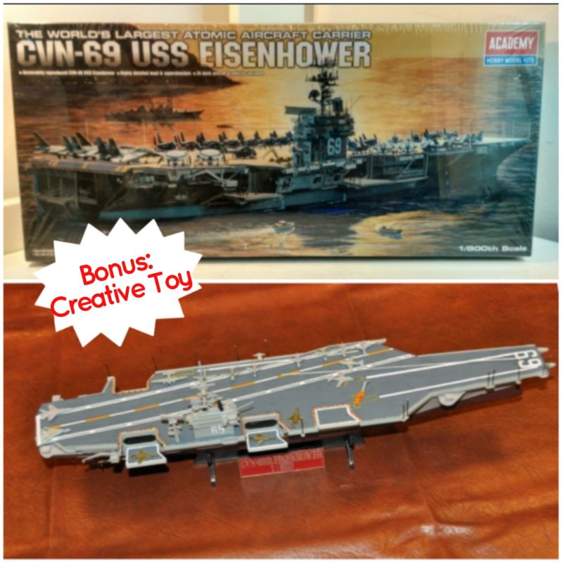 Toys4Us - Kapal Induk Eisenhower CVN-69 Aircraft Carrier Model Kit Mainan Rakit Puzzle