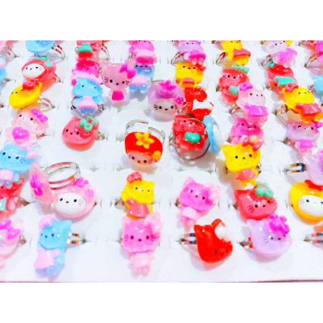 Cincin hello Kitty isi 100 pcs model anak