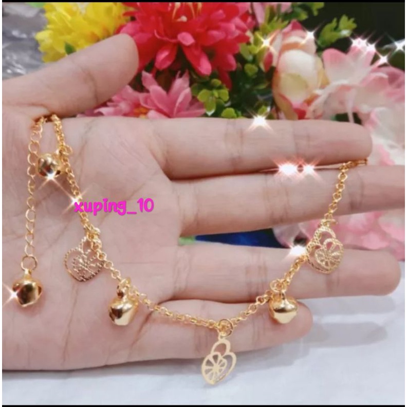 Terlaris Gelang Tangan Wanita Model Rumbai Gold Perhiasan Fashion Anti Luntur