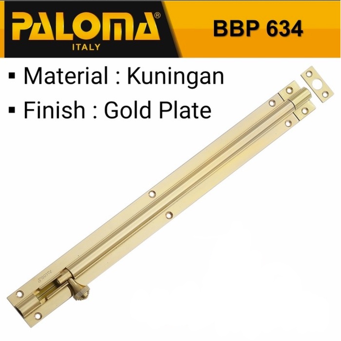 Paloma Barrel Bolt Grendel Slot Kunci Pintu Wales 12&quot; BBP 634 PB