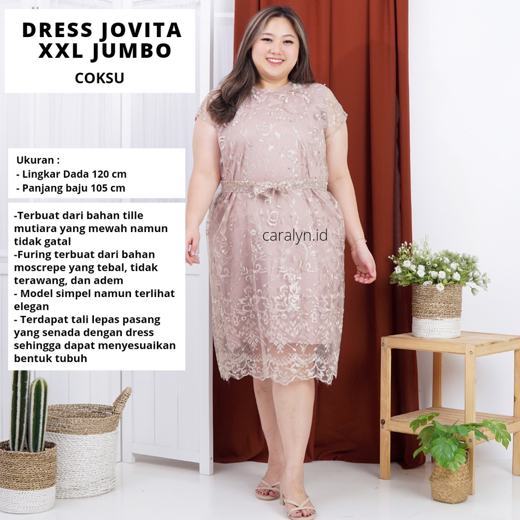 DRESS BRUKAT KOREA JOVITA BIGSIZE