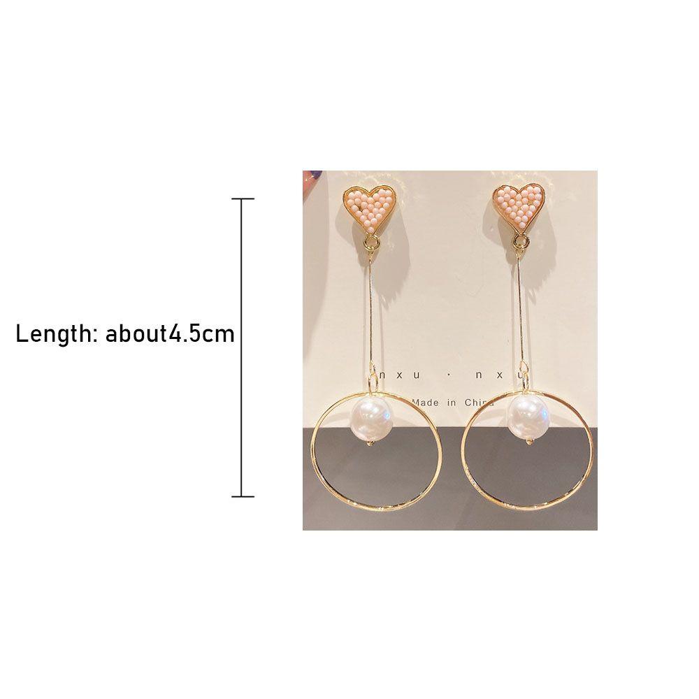 Preva Anting Mutiara Kesederhanaan Lucu Ear Hook Stud Earrings Fashion Asimetris Vintage Menjuntai