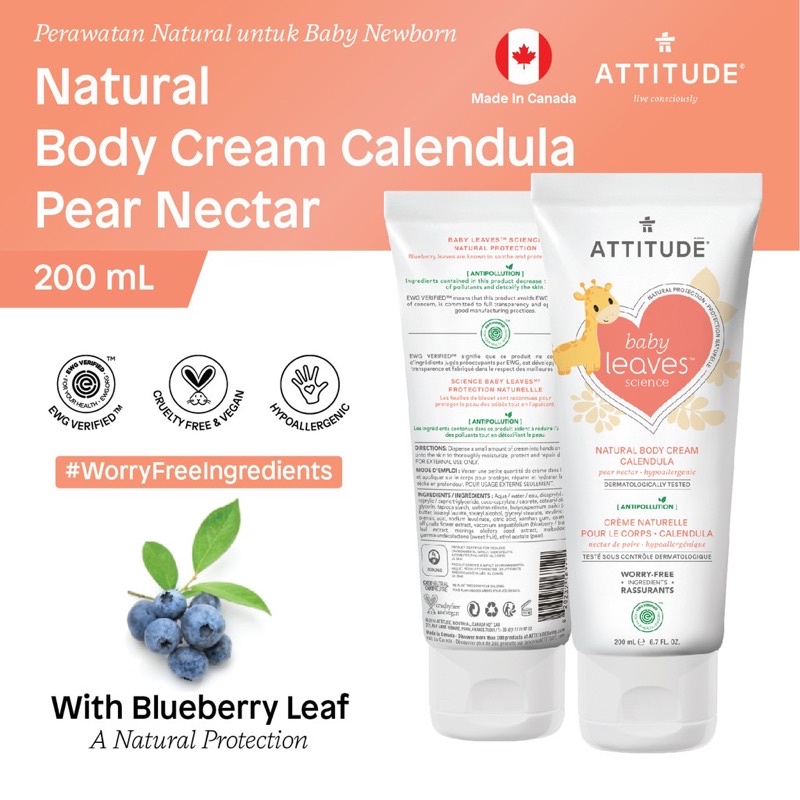 Attitude Baby Leaves Natural Body Cream Calendula