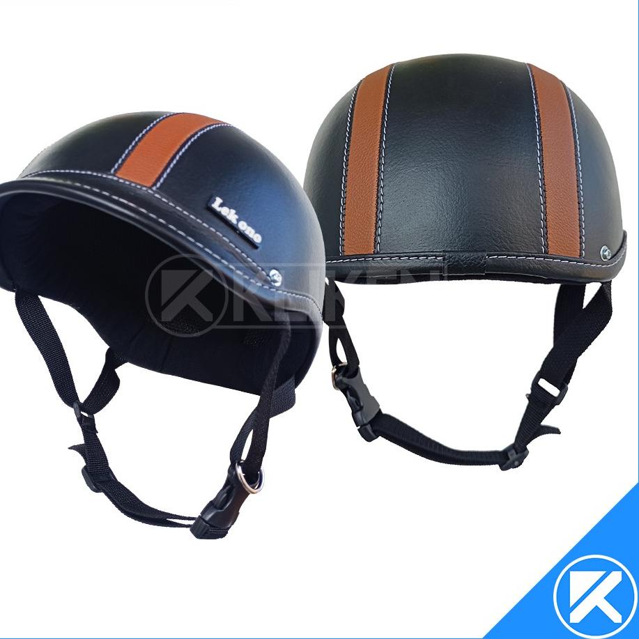 Langsung Beliii.. Helm Sepeda Retro "LEK ONO" Dewasa Kulit Sintetis Dengan Kacamata