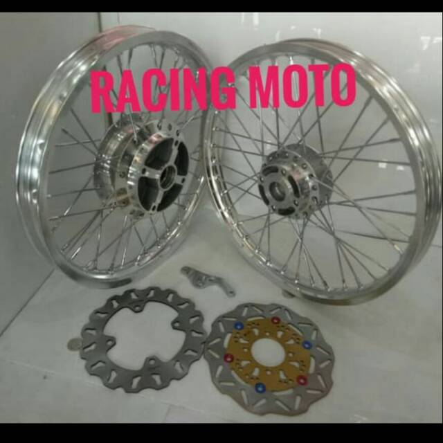 SEPAKET VELG ROSSI MOTOR NINJA150R SS RING 17X140+CAKRAM BREKET UDAH STEL VELG DAN WARNA BISA REQ