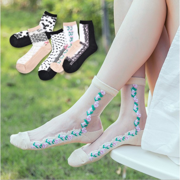 KK-32 kaos kaki summer musim panas cotton socks transparan korea japan