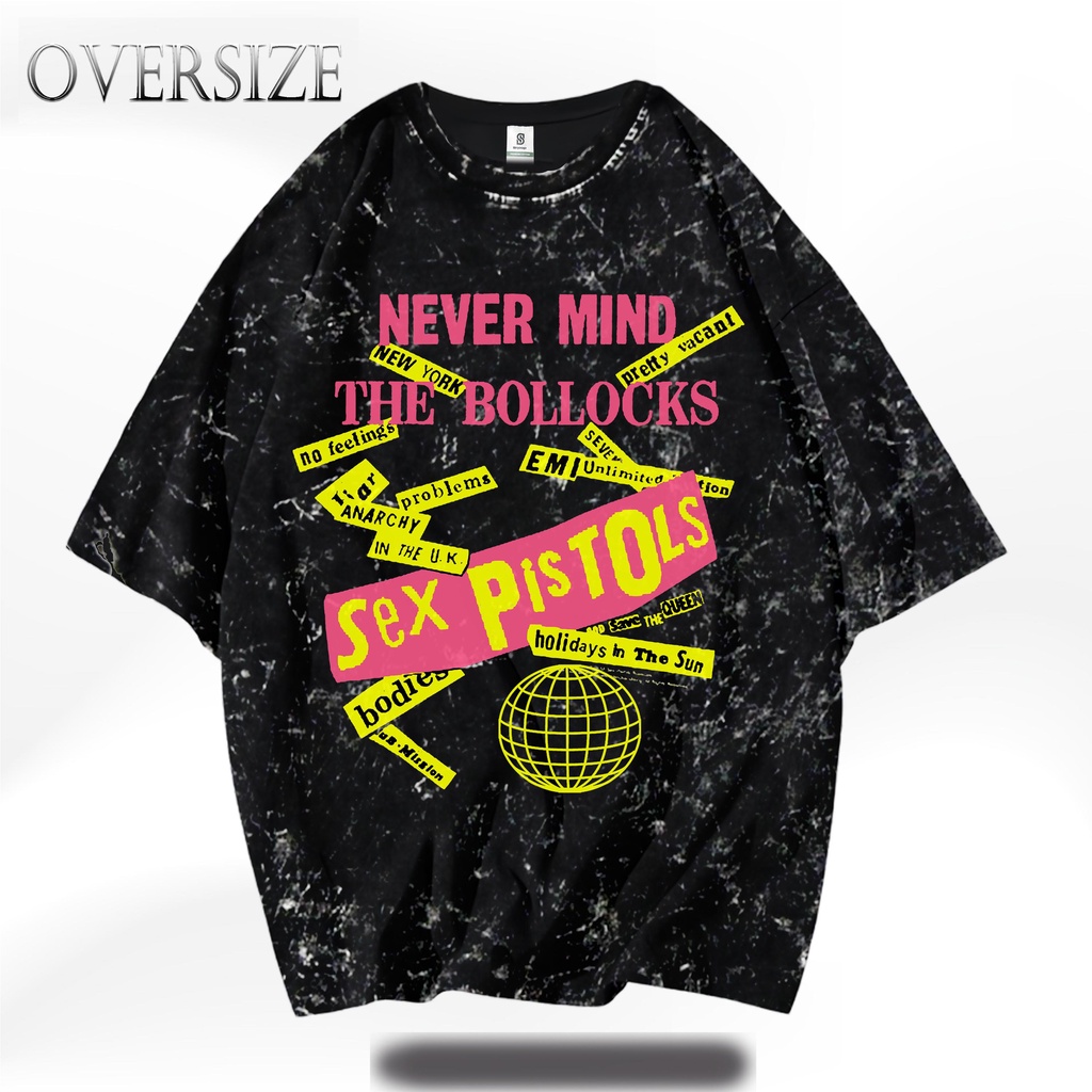 NEVER MIND SEX PISTOLS THE BOLLOCKS KAOS BAND OVERSIZE WASHING TEE