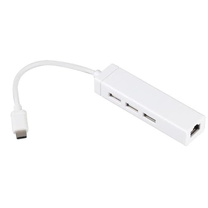 USB TYPE C 3.1 to USB HUB 3 PORT DAN LAN ETHERNET RJ45 CONVERTER USB C 3 PORT