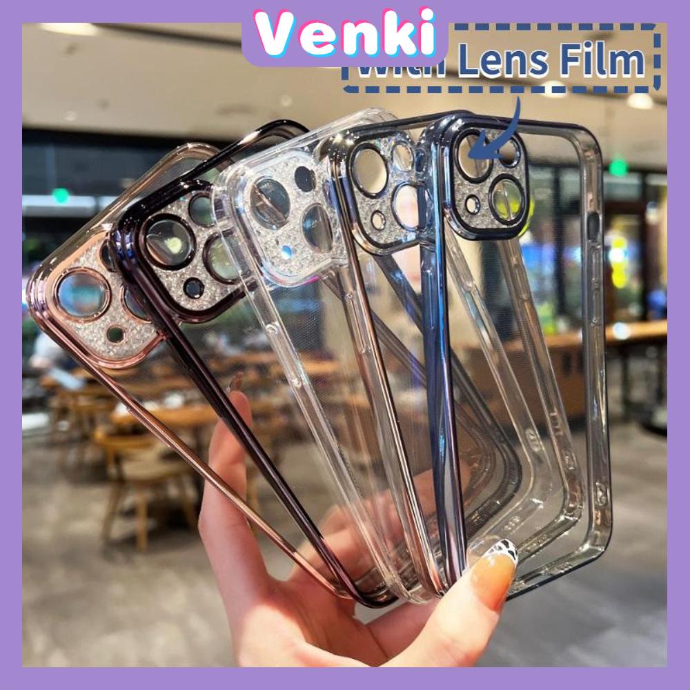 iPhone Case Luxury Plating Bright Diamond with Lens Film Silicone Soft Case Protection Camera Shockproof Simple Compatible For iPhone 14 Pro Max 13 Pro Max 12 Pro Max 11 7Plus XR