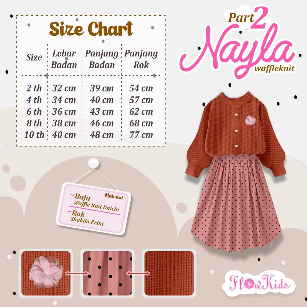 Setelan anak Skirt Nayla Waffle Knit by Flowkids