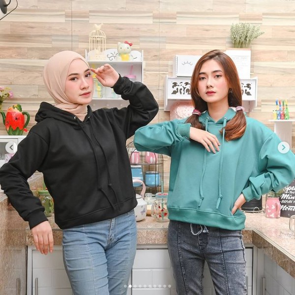 sweater Hoodie crop Kekinian Ajeng hoodie