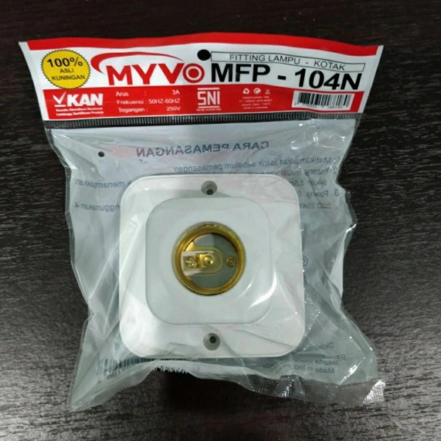 Fitting Plafon Myvo Lampu E27 Oval Segi 4 MFP 104N SNI Super Murah